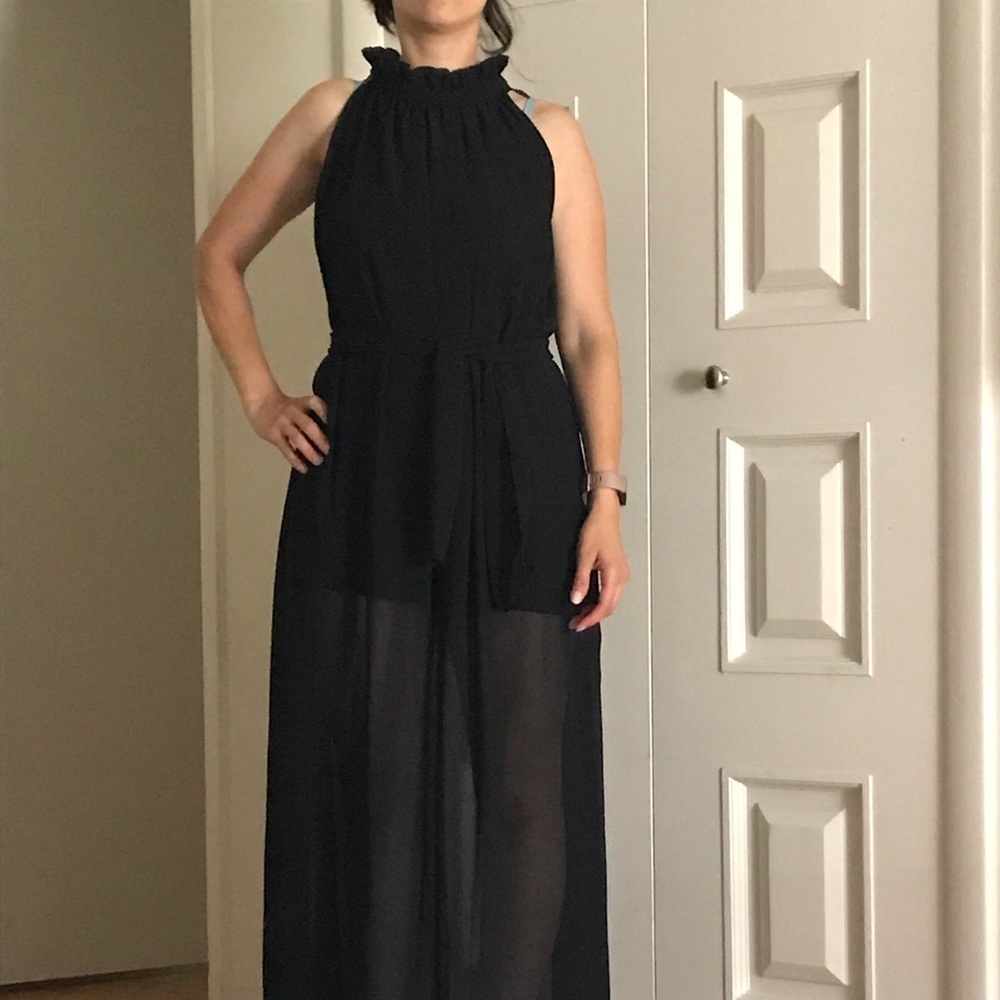 Long sheer black dress